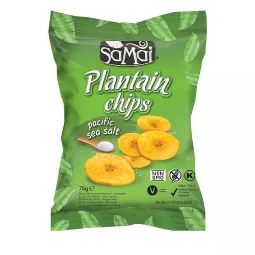 PLANTAIN CHIPS DE BANANE CU SARE DE MARE, 75G| Samai 